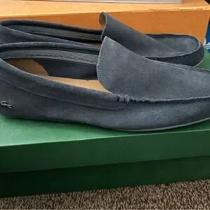 Lacoste Blue Slip-On Loafers with Moccasin Style Lacoste | Shoes | Lacoste Blue Slipon Loafers With Moccasin  main image 2